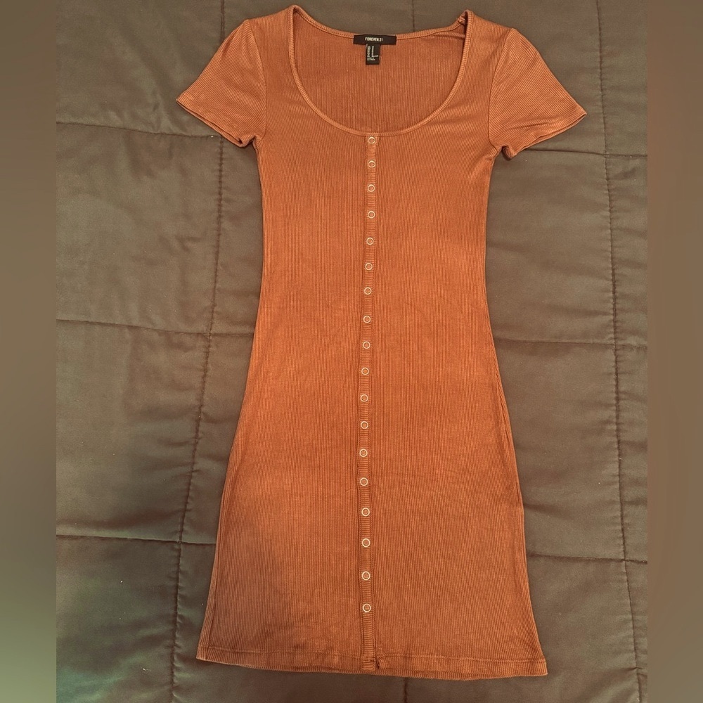 Short-sleeve Ribbed Dress